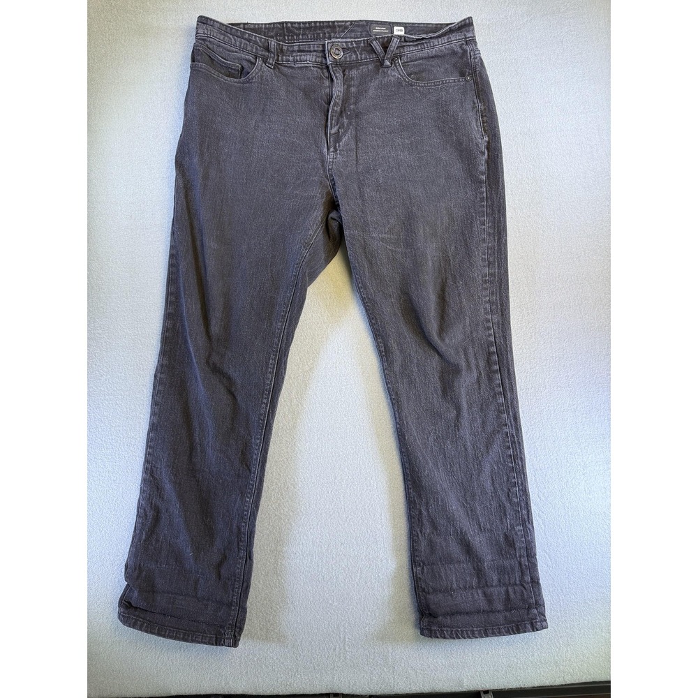 Volcom Solver Jeans Mens 38x31 Gray Modern Straight Stretch‎ Denim Casual
